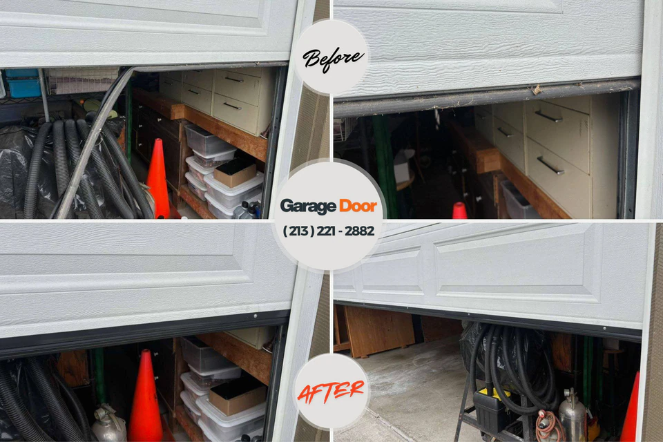 Before and after: garage door repair Williamstown, WV